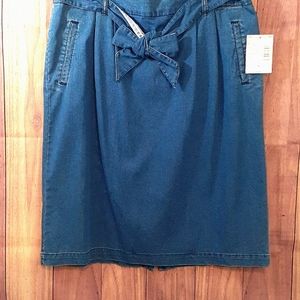 NWT Laura Scott Missy Denim Skirt Size 14